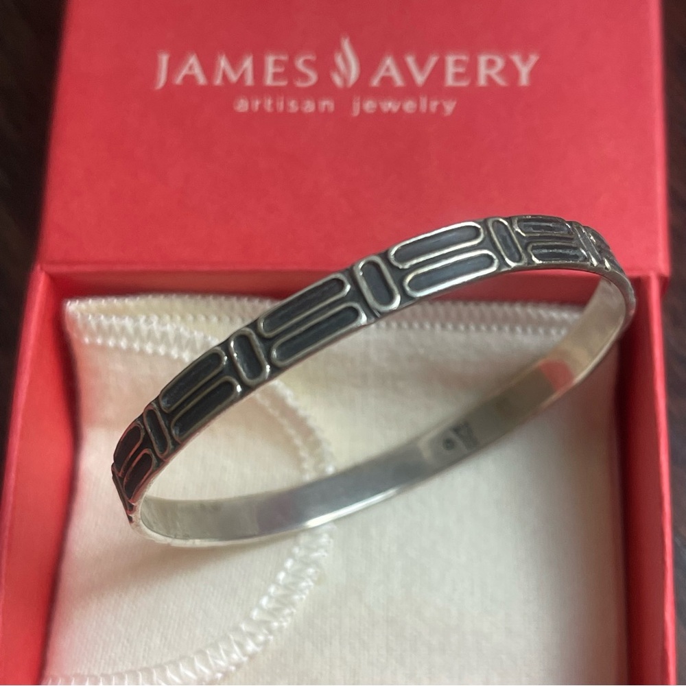 James Avery Silver Geometric Patterned Bangle - image 2